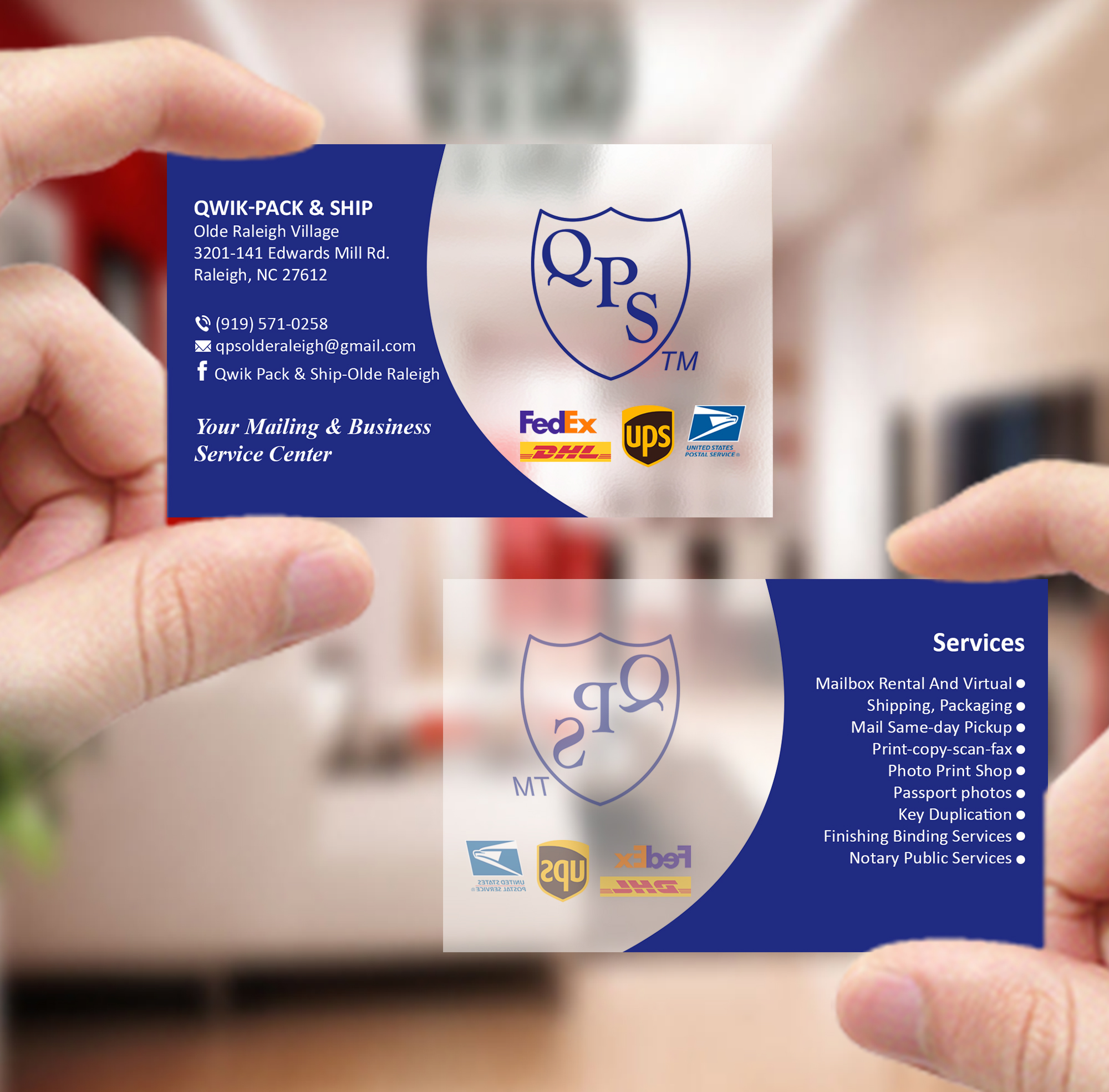 Business Card Design by Creations Box 2015 for Qwik Pack & Ship | Design #26961560