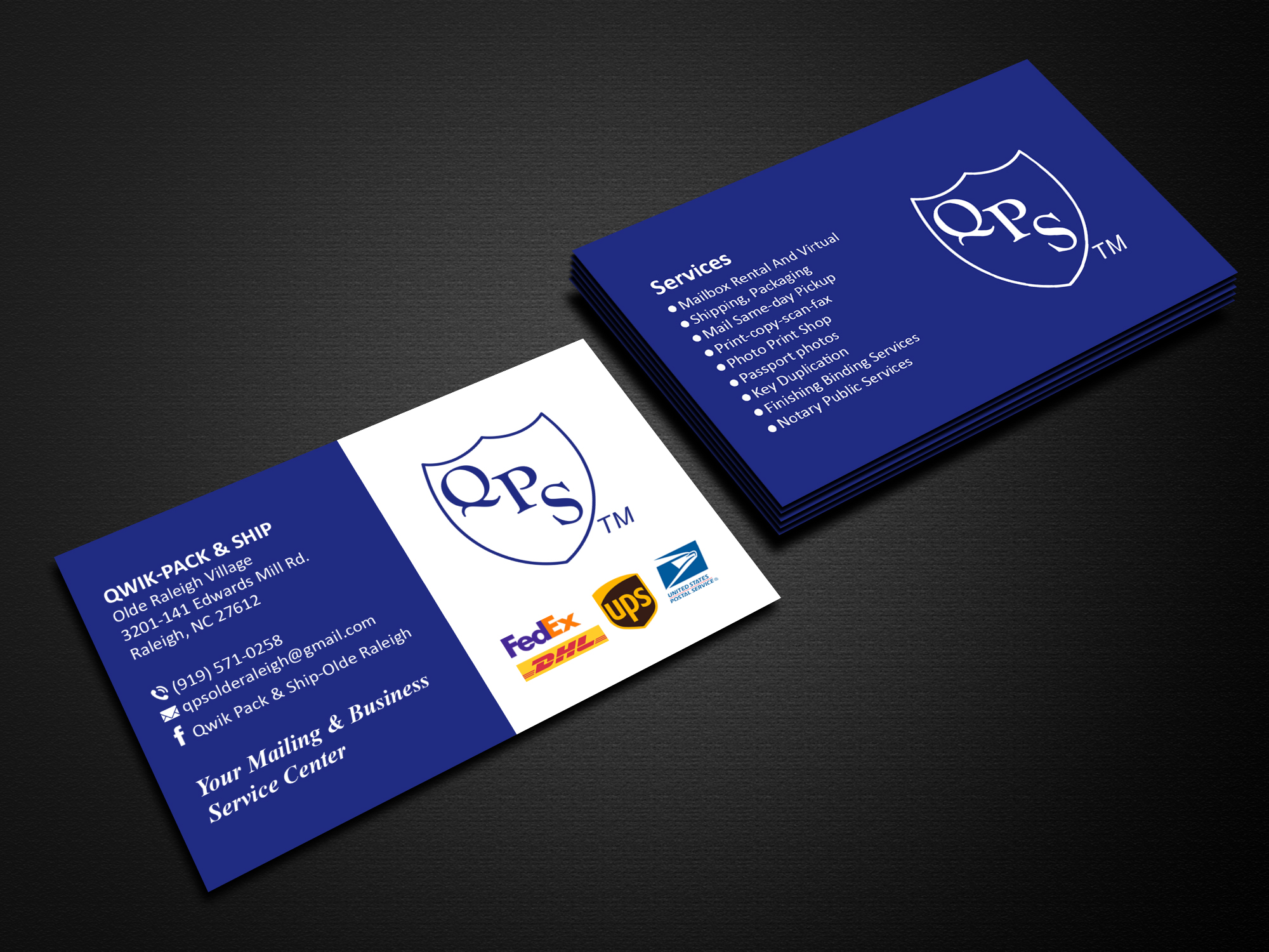 Business Card Design by Creations Box 2015 for Qwik Pack & Ship | Design #26961562