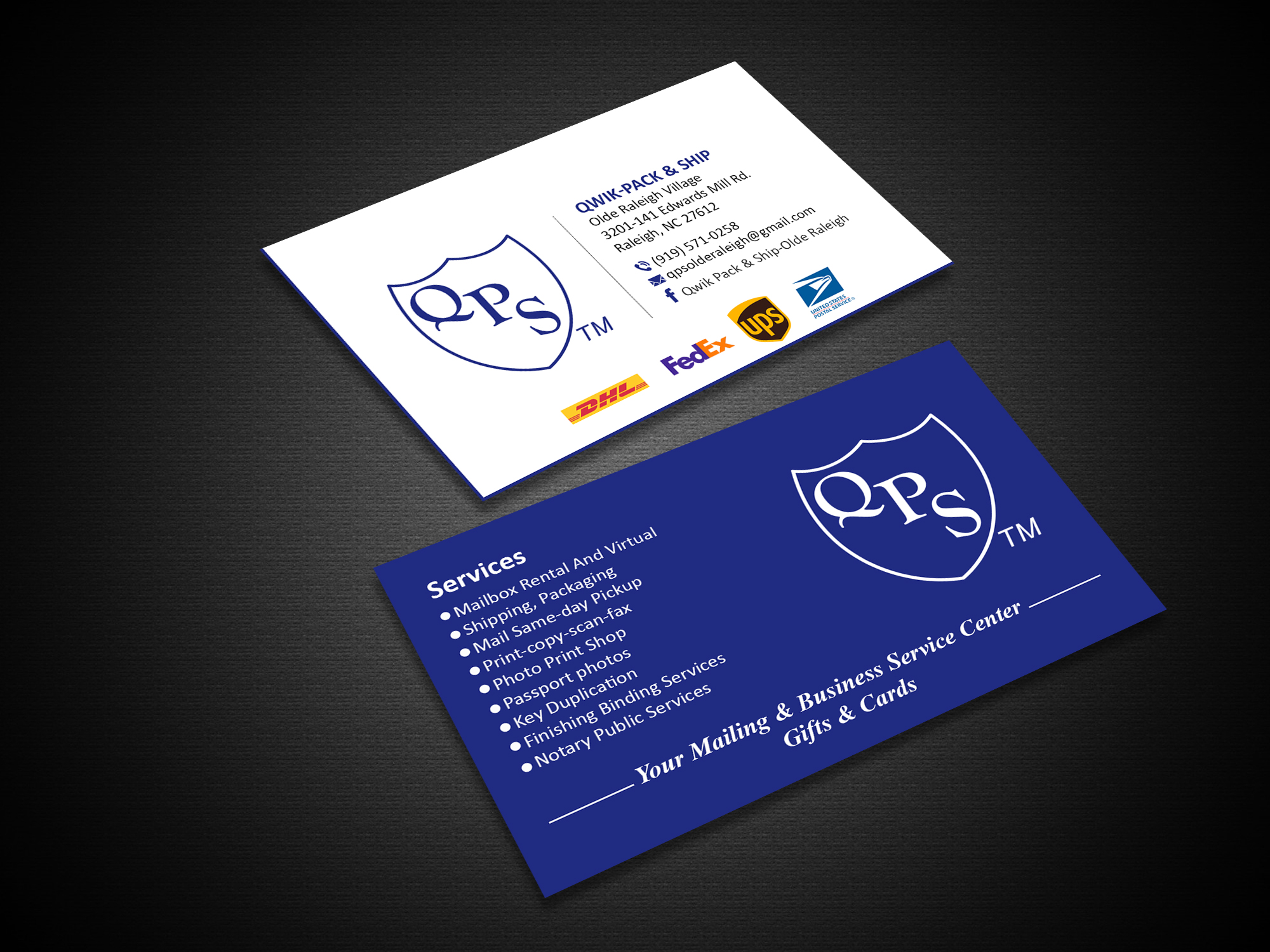 Business Card Design by Creations Box 2015 for Qwik Pack & Ship | Design #26961567