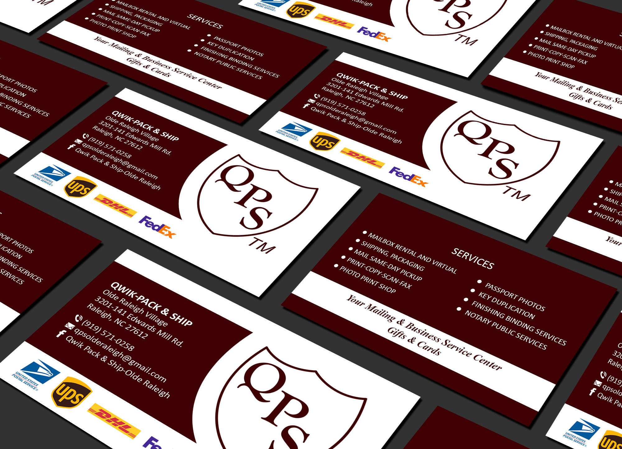 Business Card Design by Creations Box 2015 for Qwik Pack & Ship | Design #26961568