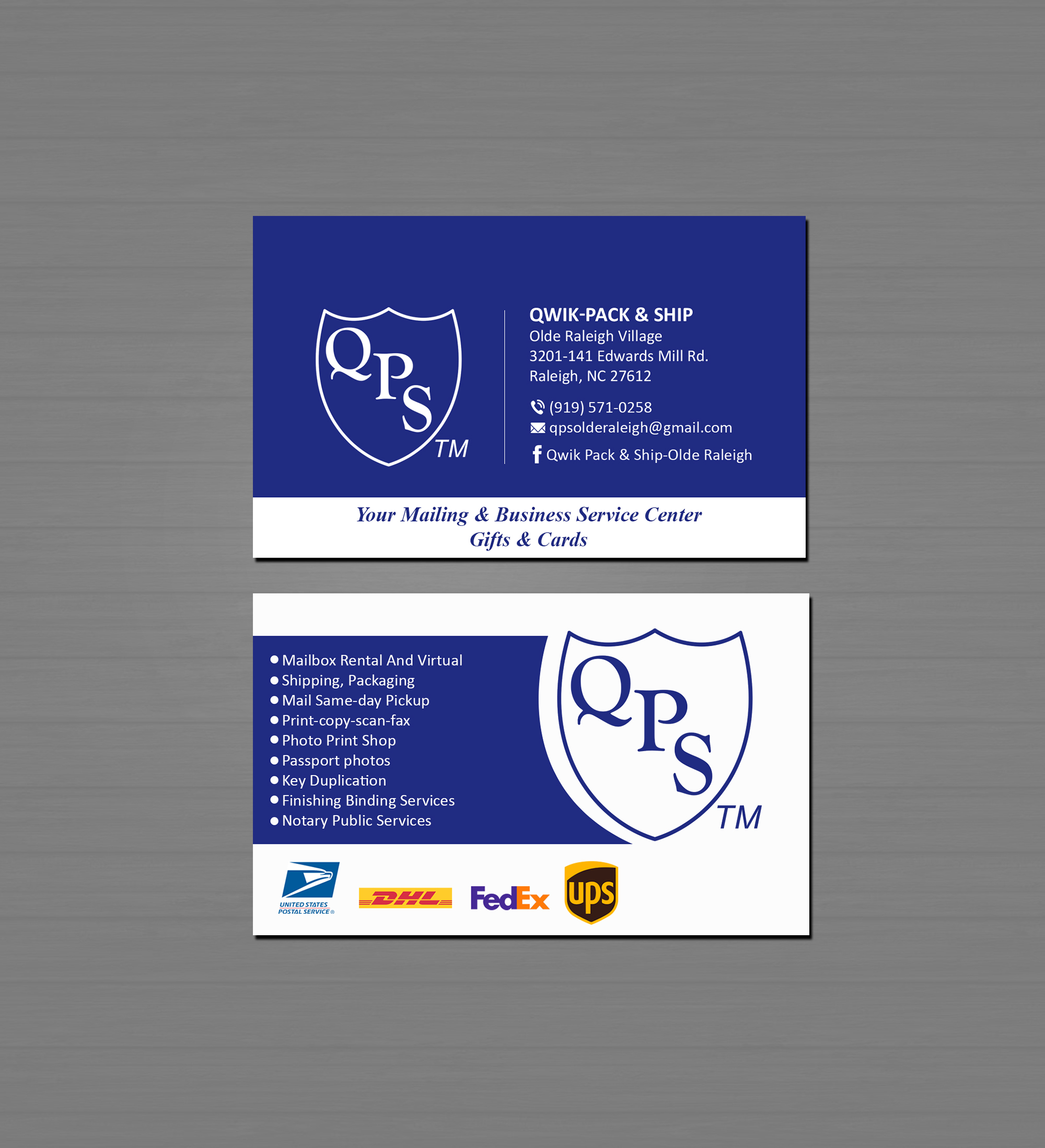 Business Card Design by Creations Box 2015 for Qwik Pack & Ship | Design #26961590
