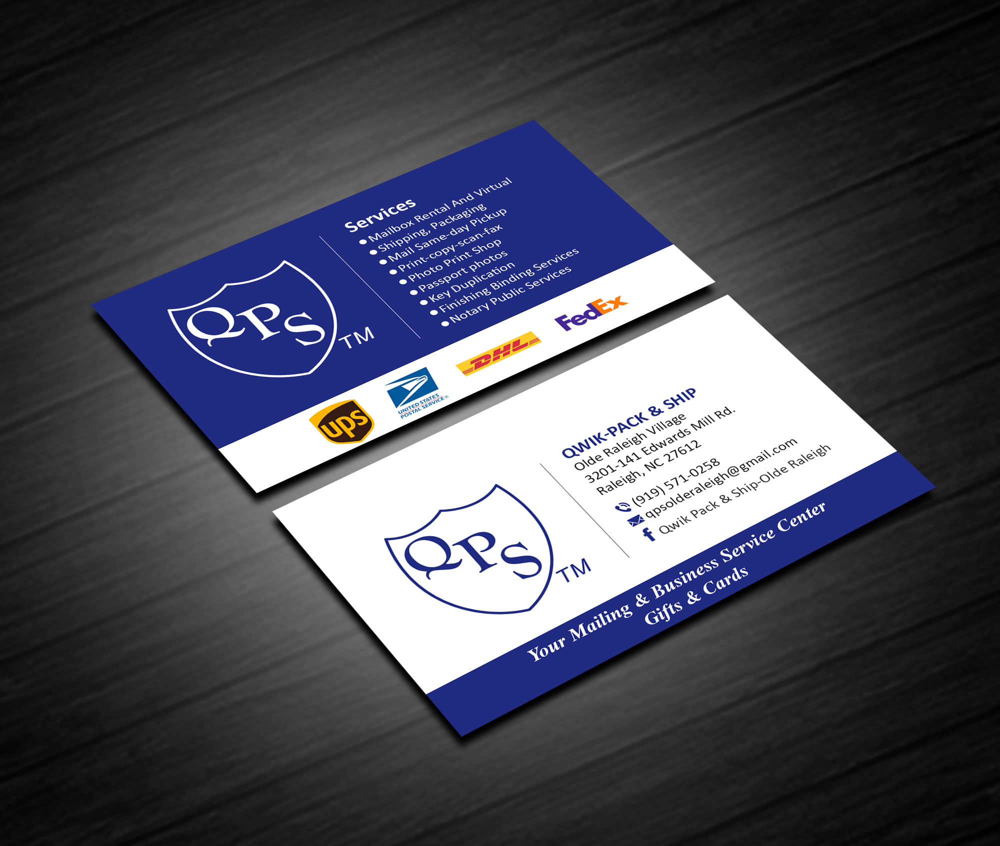 Business Card Design by Creations Box 2015 for Qwik Pack & Ship | Design #26961591