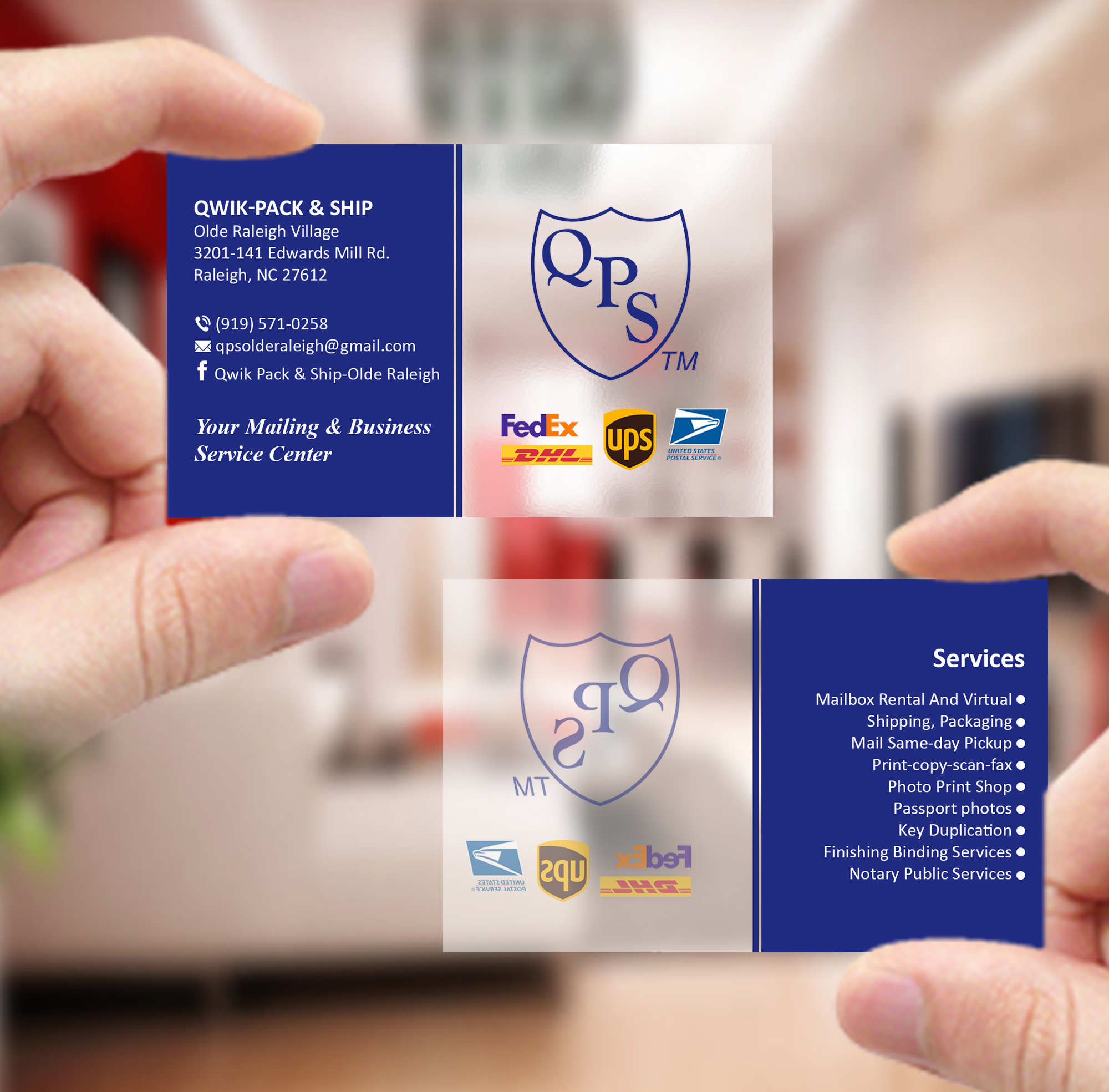 Business Card Design by Creations Box 2015 for Qwik Pack & Ship | Design #26968068