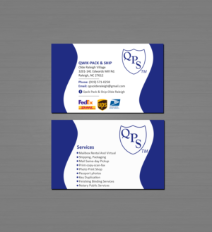 Business Card Design by Creations Box 2015 for Qwik Pack & Ship | Design: #26968070