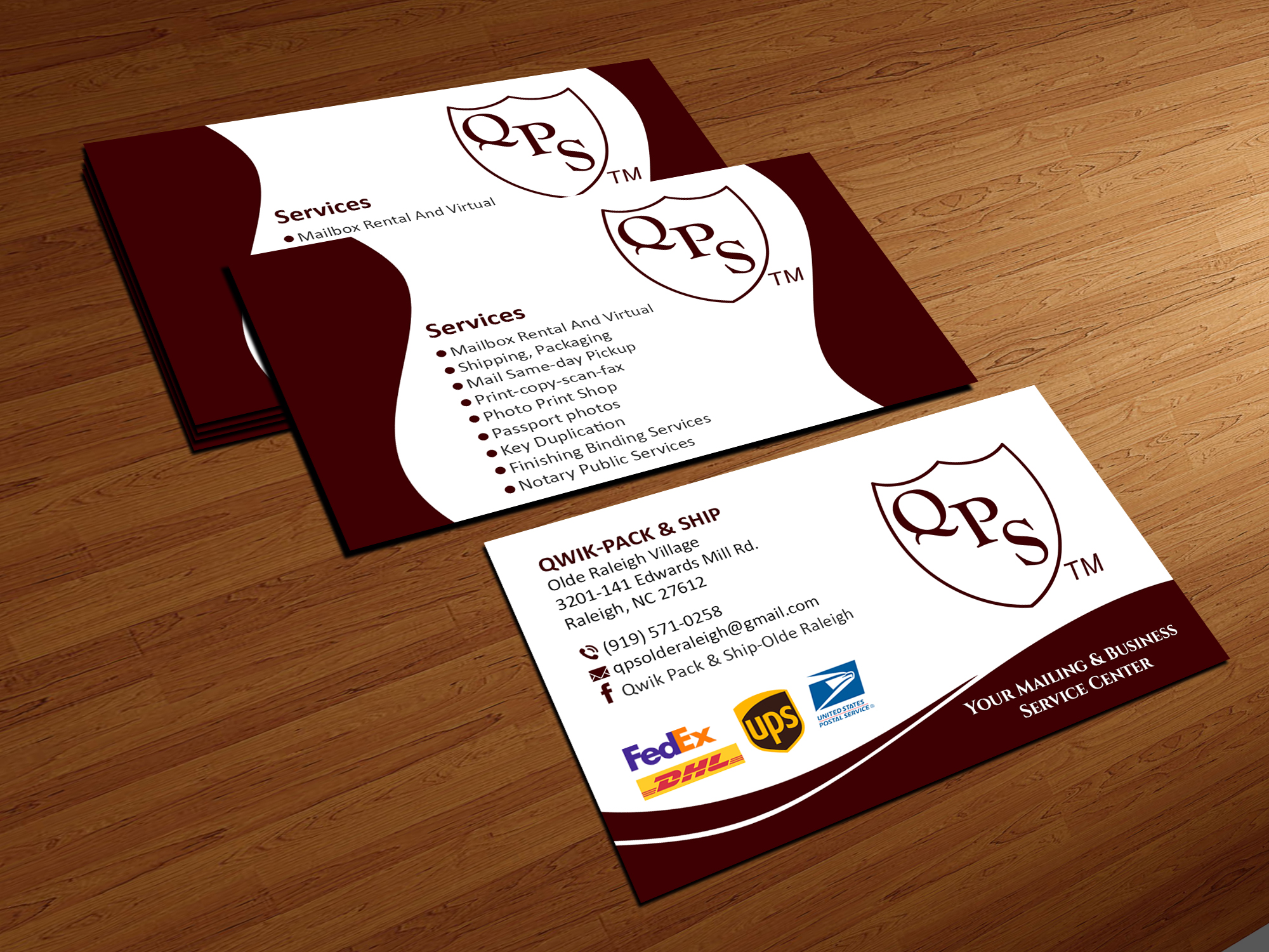 Business Card Design by Creations Box 2015 for Qwik Pack & Ship | Design #26968071