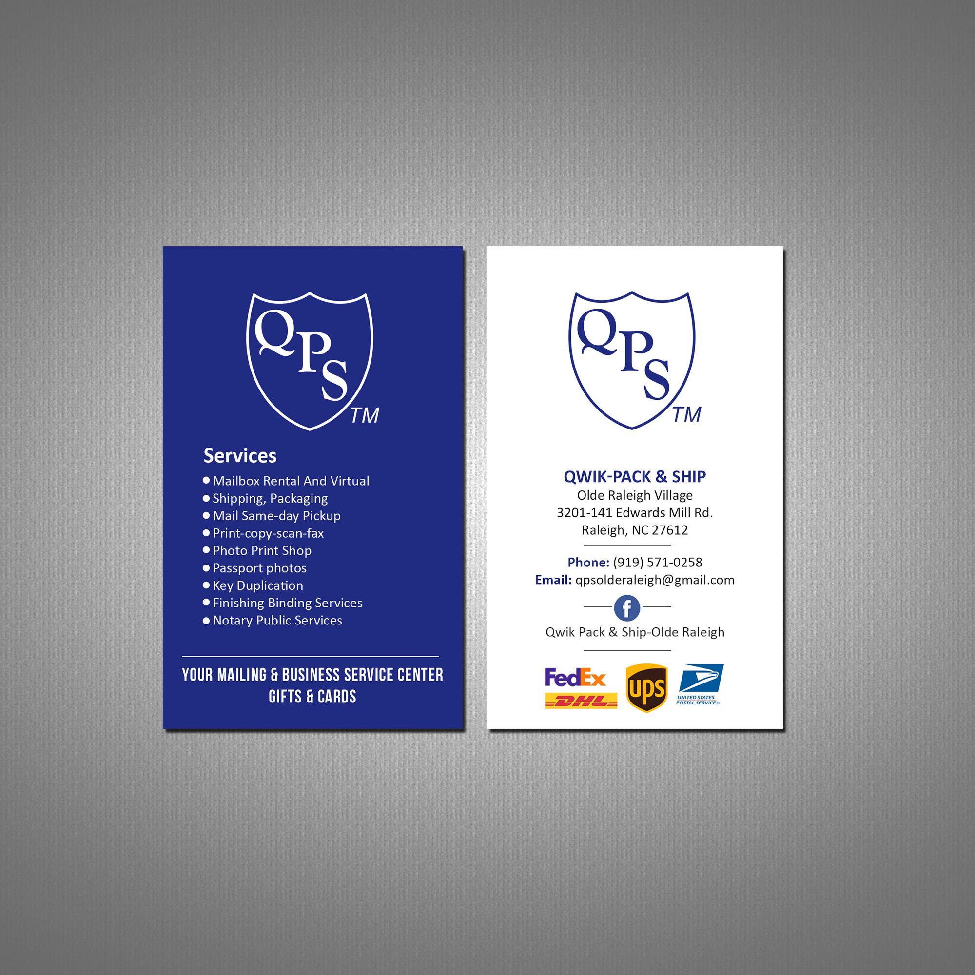 Business Card Design by Creations Box 2015 for Qwik Pack & Ship | Design #26968077