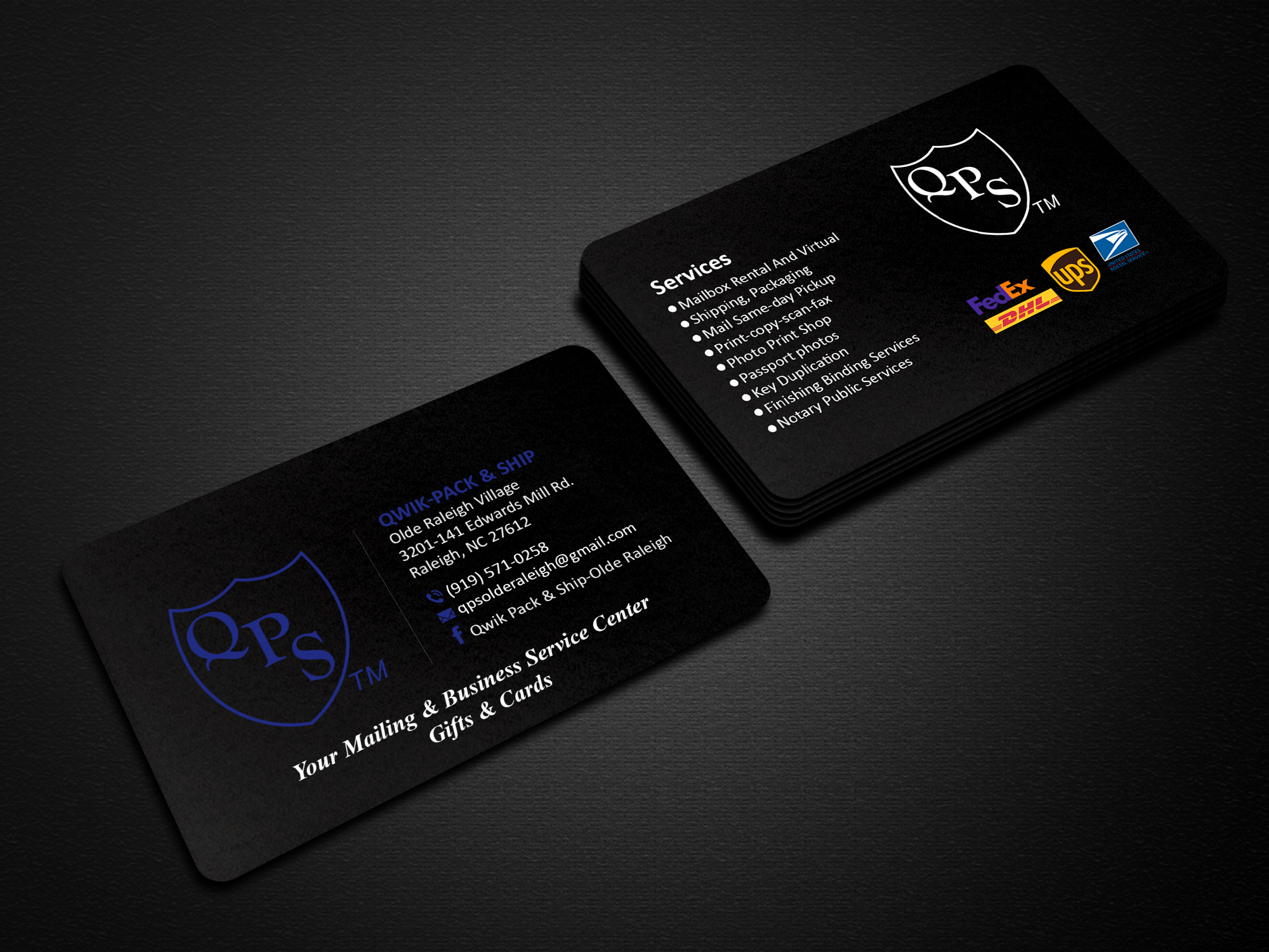 Business Card Design by Creations Box 2015 for Qwik Pack & Ship | Design #26968078