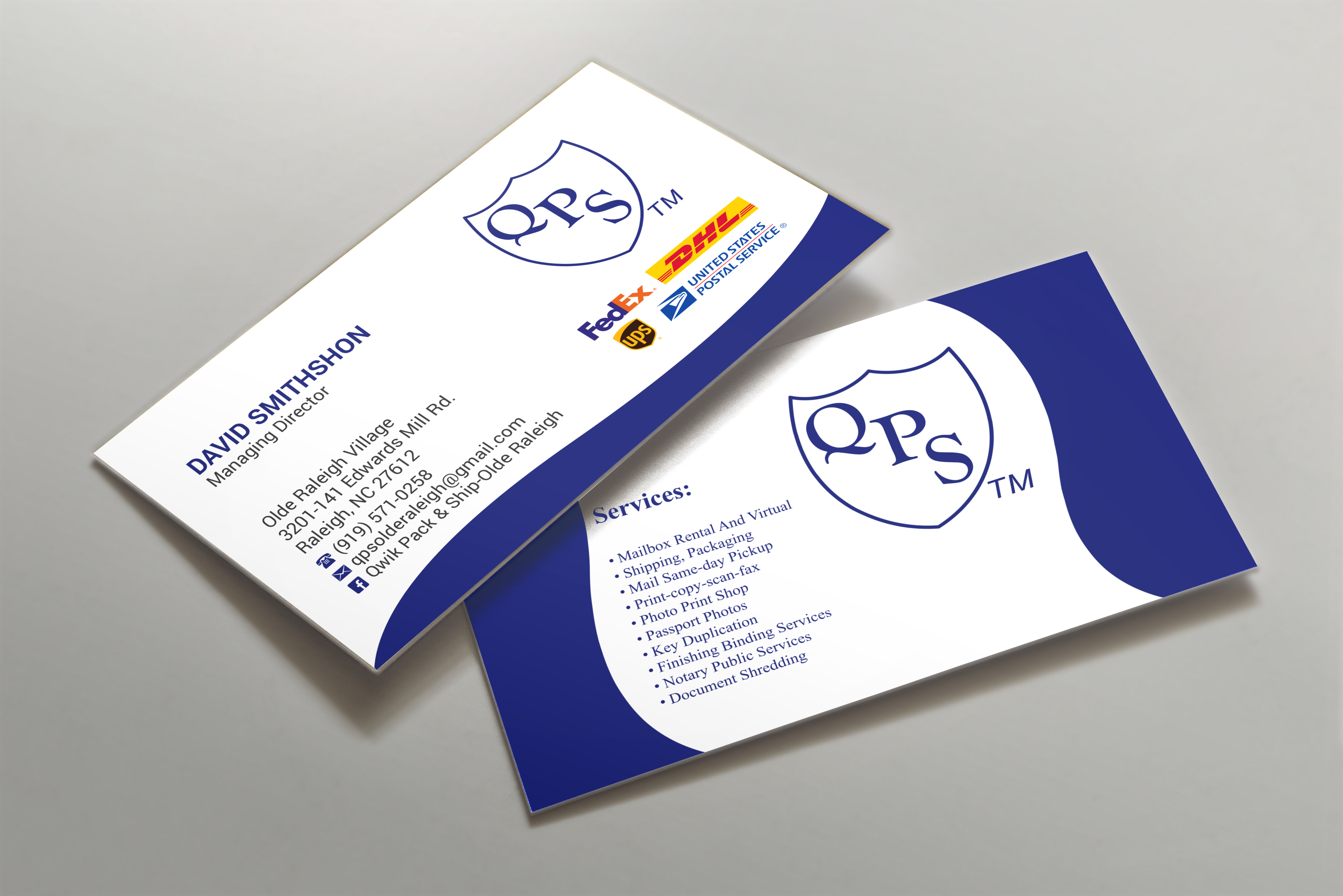 Business Card Design by R.design for Qwik Pack & Ship | Design #26957872