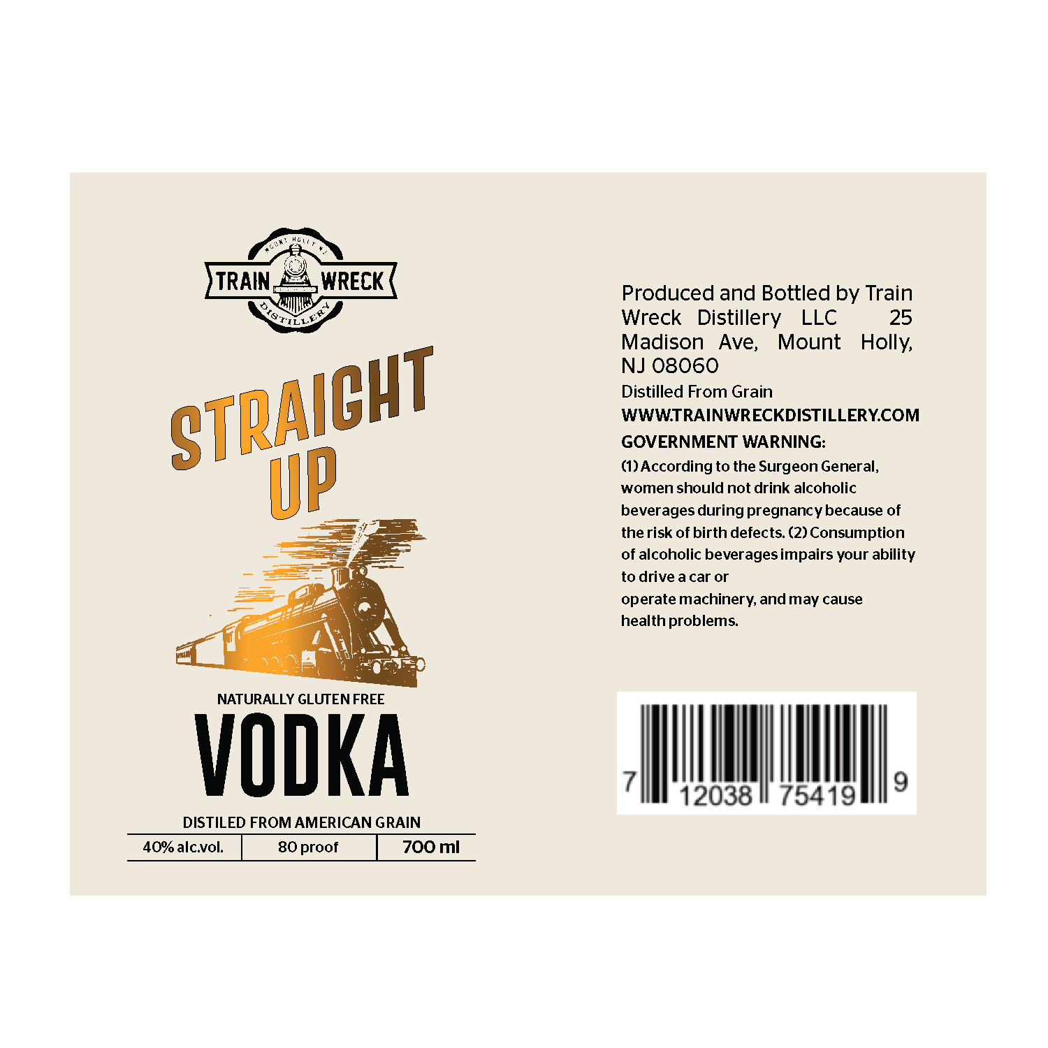 Verpackungs-Design von ronin71 für Train Wreck Distillery | Design #26989945