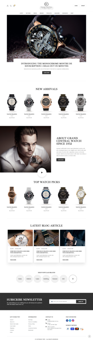 Ecommerce Site for High End Watch repair | Web Design by nzdesigners