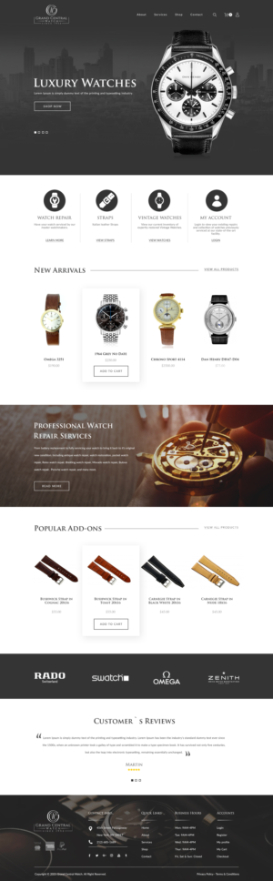 Ecommerce Site for High End Watch repair | Web Design by bdesigner9