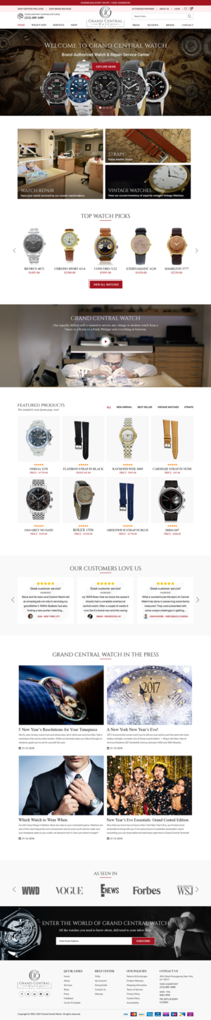 Ecommerce Site for High End Watch repair | Web Design by Titan Eagle