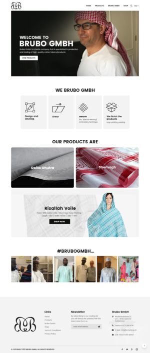 Attractive WP design (Astra) for our textile production and trading business | WordPress-Design von nzdesigners