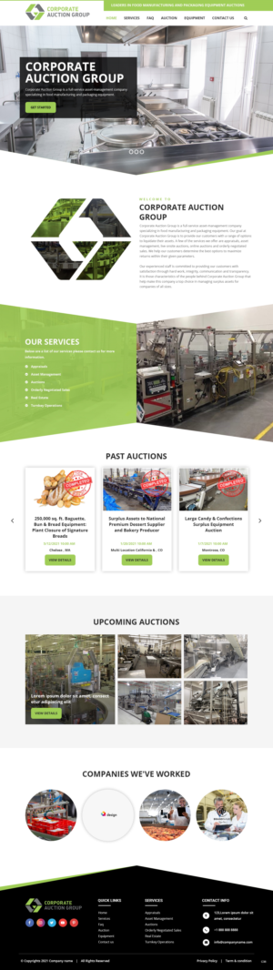 Web Design by pb for Corporate Auction Group, Inc.  | Design: #26967943