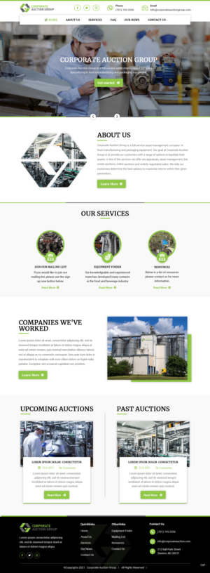 Web Design by pb for Corporate Auction Group, Inc.  | Design: #26967949