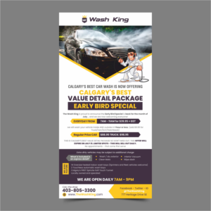 Wash King Car Wash Early bird special | Graphic Design by Fat Bat Man