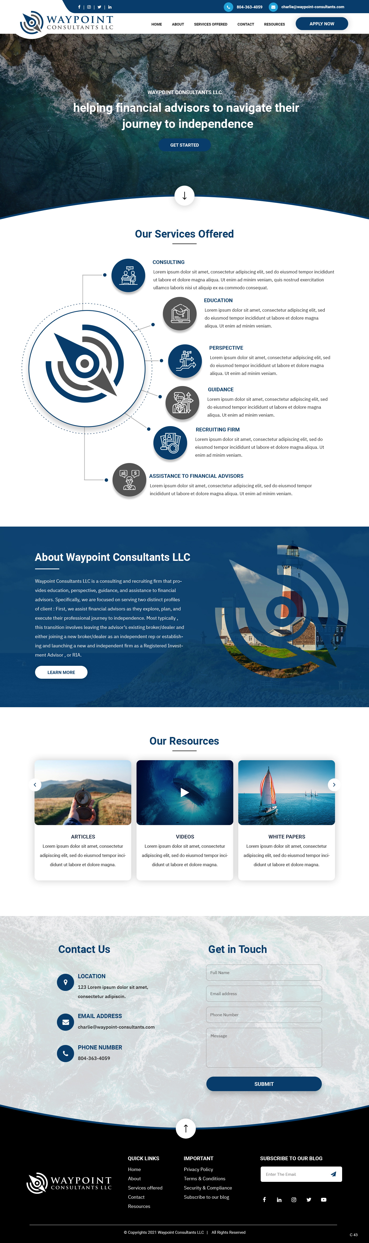 Diseño Web por pb para Waypoint Consultants LLC | Diseño #26972570
