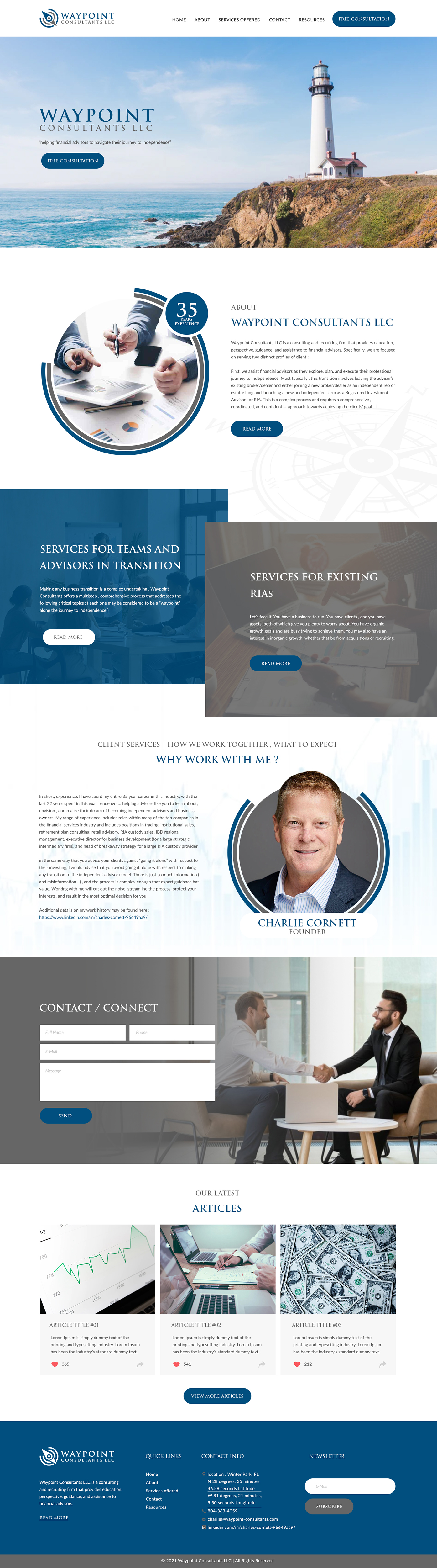 Web Design by bdesigner9 for Waypoint Consultants LLC | Design #26968910