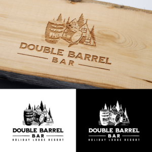 Double Barrel Bar.  With/Without, Holiday Lodge Resort | Design de Logo par ACK Design