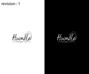 Humble Thought Inc. ( with owl silhouette or vector above text or in back ground) | Logo Design by uitaki