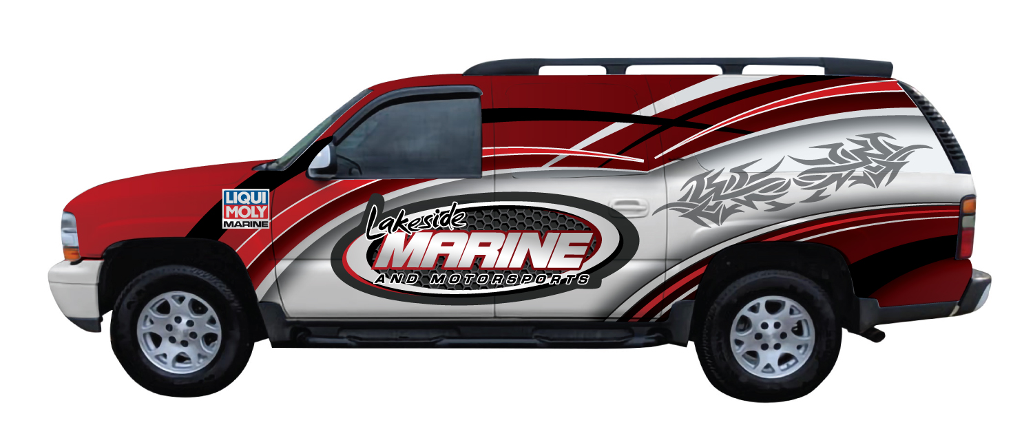 Diseño de Rotulación de Vehículo por White Diary para Lakeside Marine & Motorsports | Diseño #27129847