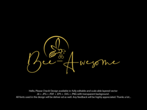 Be-Awesome:) or Bee-Awesome | Diseño de Logo por MagicMan 3