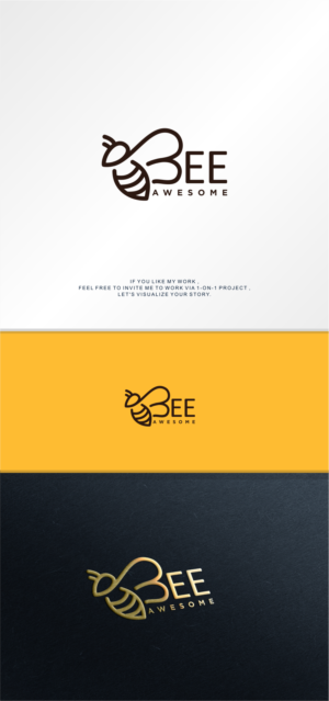 Be-Awesome:) or Bee-Awesome | Logo Design by MASH Std