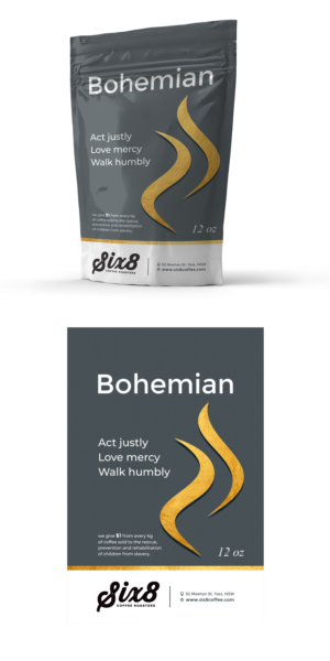 Coffee Pouch Label for Coffee Roaster | Label Design by ecorokerz