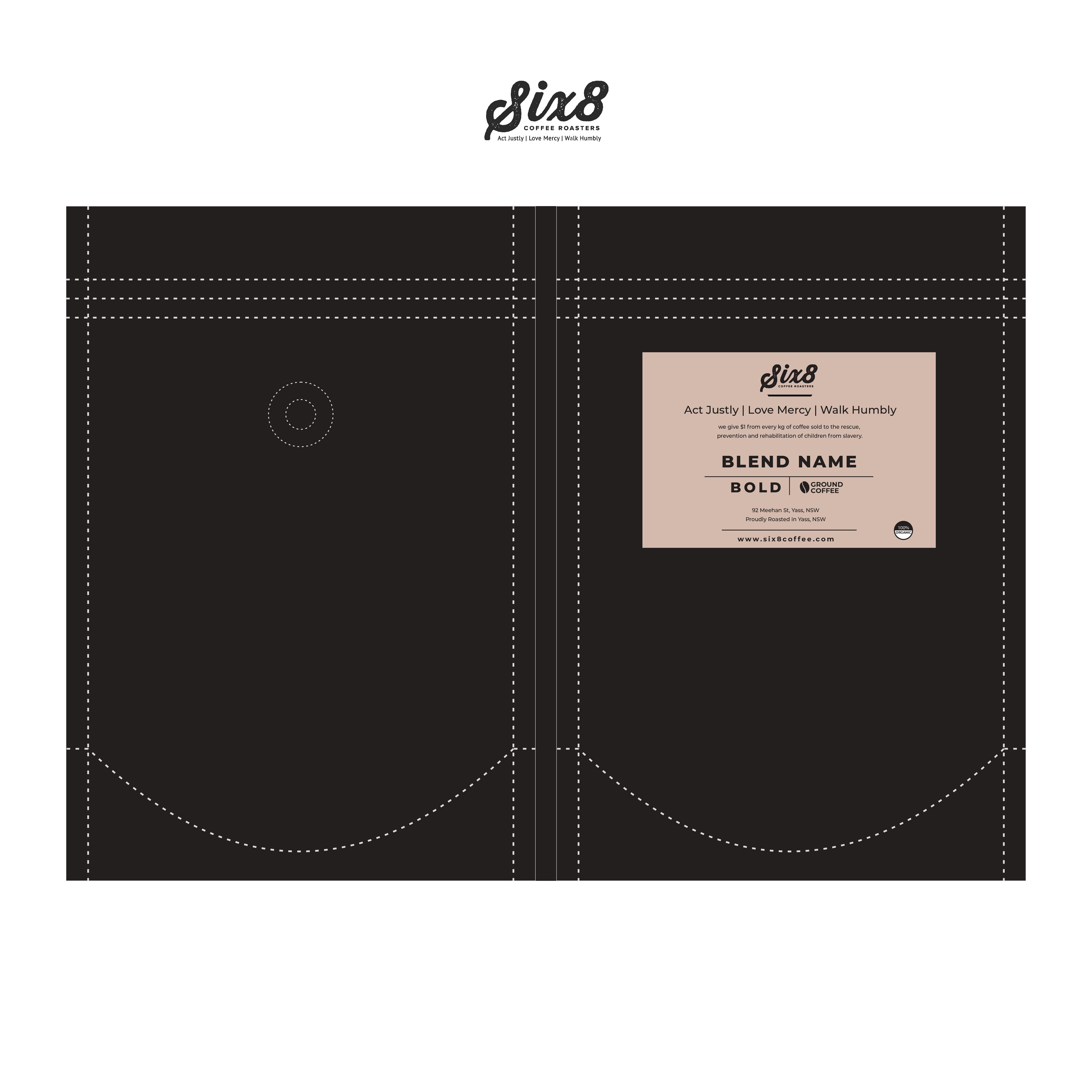 Diseño de Etiqueta por taufikstuff para Six8 Coffee Roasters  | Diseño #27002002