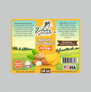 Label Design by Jose Loaiza for Paws Gourmet Bakery | Design #27008354