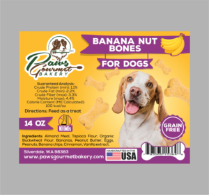 Label Design by Jose Loaiza for Paws Gourmet Bakery | Design: #27023346