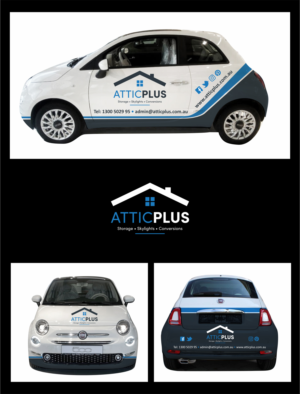 AtticPlus conversion company design. | Diseño de Rotulación de Vehículo por SKYdesign