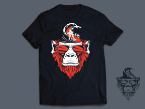 Design of Surfing Related Culture Things coming out of a Head | Design de T-shirt par mithunpopey