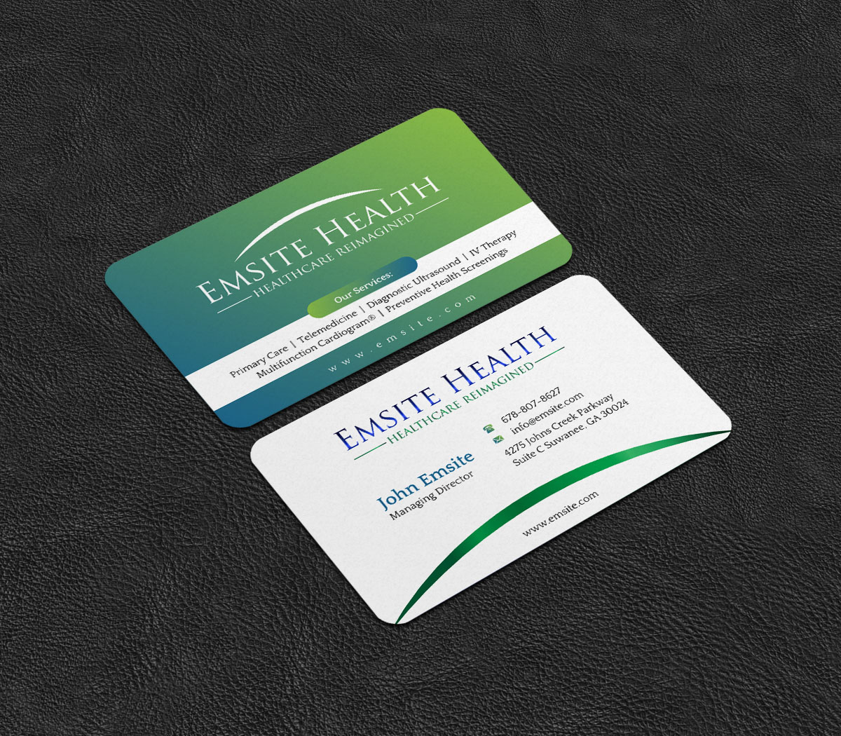 Business Card Design by INDIAN_Ashok for Emsite Health | Design #26996164