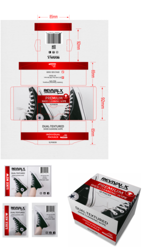 Sneaker Wipe Box and individual wipe package | Design de Produit Promotionnel par elveneclipse