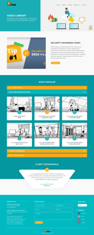 One Pager Website for various security awareness videos | Web Design by Ved Web Services