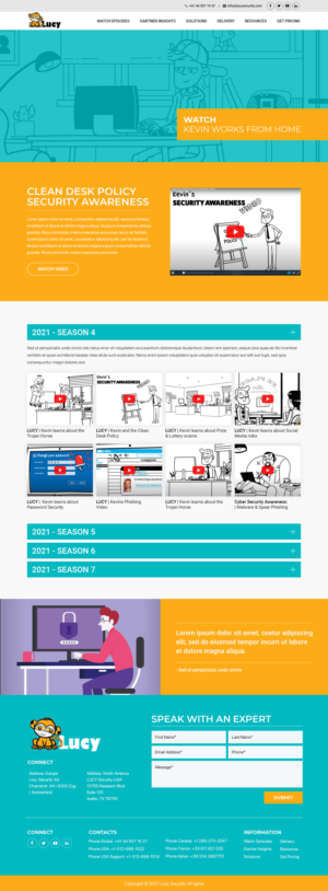 One Pager Website for various security awareness videos | Web Design by Titan Eagle