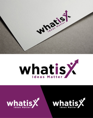 Logo Name (business name): "whatisX"  (as in What is X?). Tagline is: "Ideas Matter" | Logo-Design von MagicMan 3