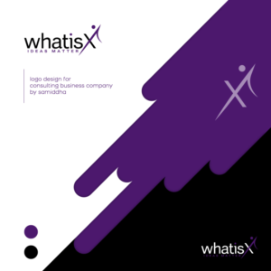Logo Name (business name): "whatisX"  (as in What is X?). Tagline is: "Ideas Matter" | Logo-Design von SamiddhaH