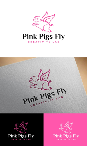 Pink Pigs Fly Creativity Lab | Logo Design by ZeneFashions