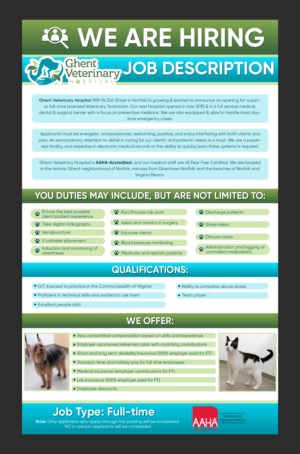 Job Posting for Licensed Veterinary Technician | Graphic Design by Rickyy