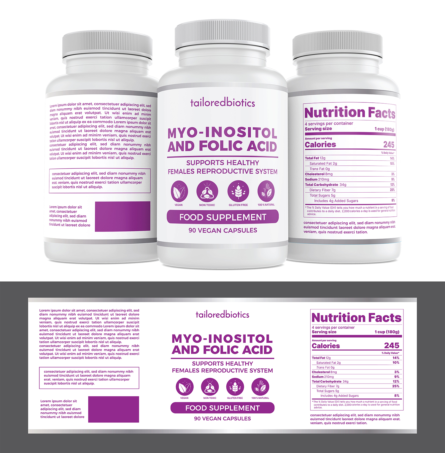 Label Design by Deziners Zone for tailoredbiotics | Design #27020401