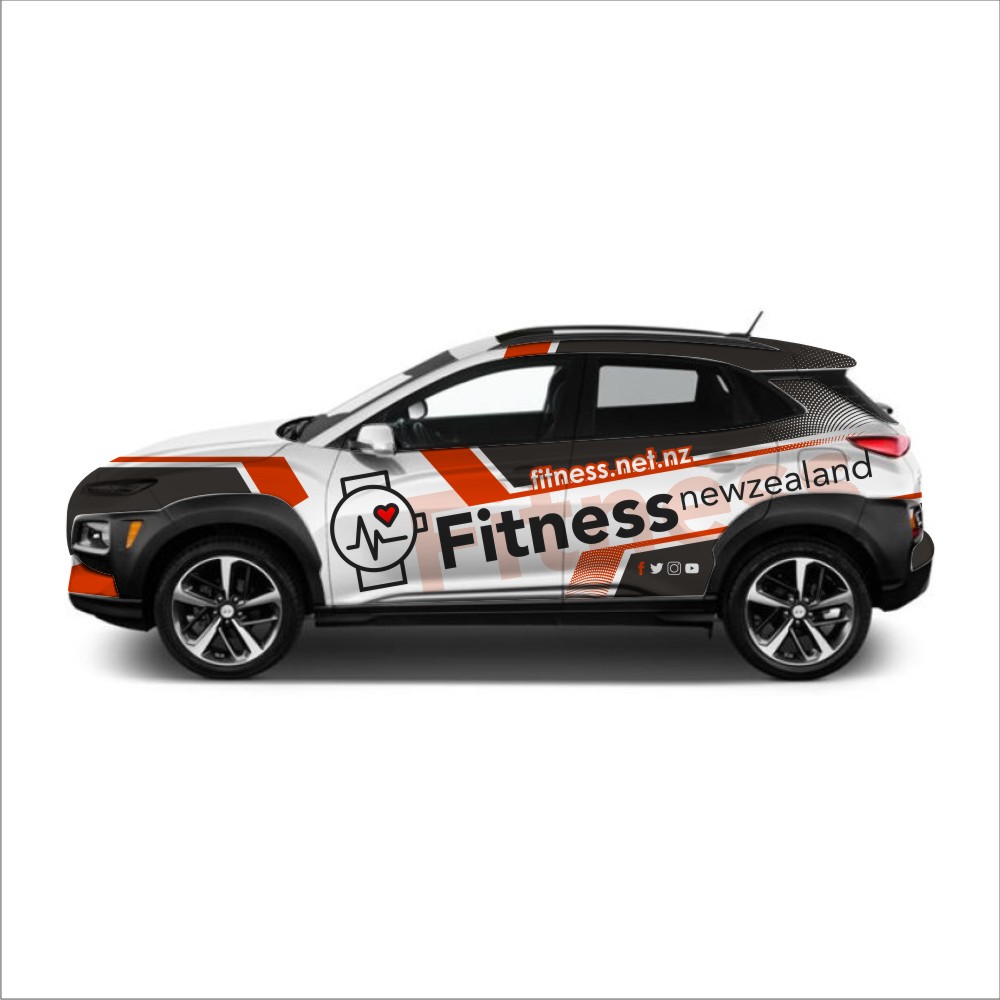 Diseño de Rotulación de Vehículo por DG+ para Fitness New Zealand | Diseño #27012426