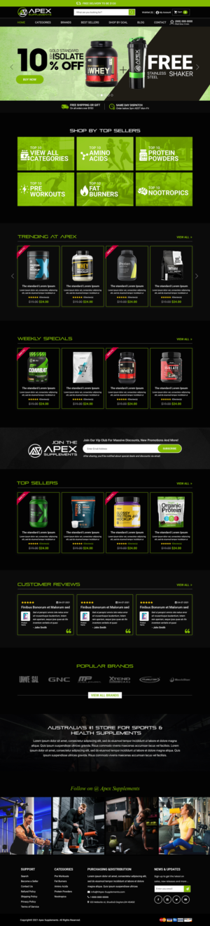 New online sports supplement business needs an ecommerce site | Web-Design von Titan Eagle