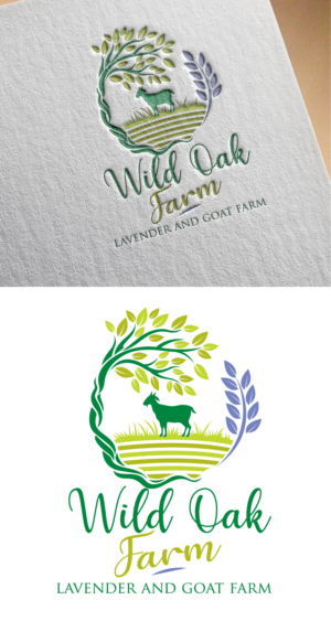 Wild Oak Farm, lavender and goat farm | Logo Design by blue eye