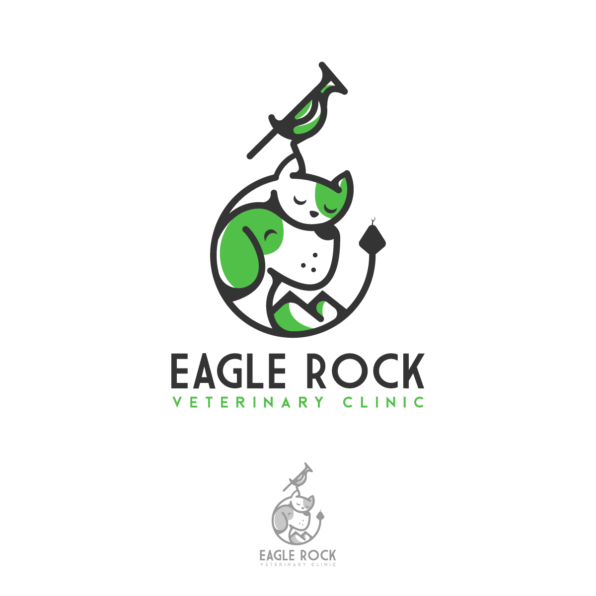 Logo Design by logoQ for Eagle Rock Veterinary Clinic | Design #27029463