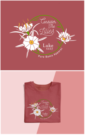 Alabama Cahaba Lilies "Consider the Lilies" Luke 12:27 - T-shirt design | T-Shirt-Design von exoddinary