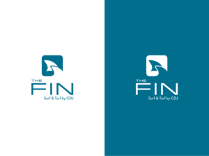 THE FIN Surf & Turf by CDJ | Logo Design by Atvento Graphics