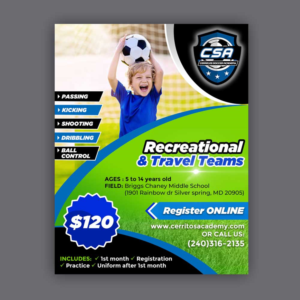 Soccer Training for Boys and Girls | Graphic Design by DA.