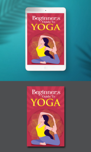 ebook covers front and back for a yoga ebook titled  A BEGINNER’S GUIDE TO YOGA | Giseño de Portada de eBook por ecorokerz